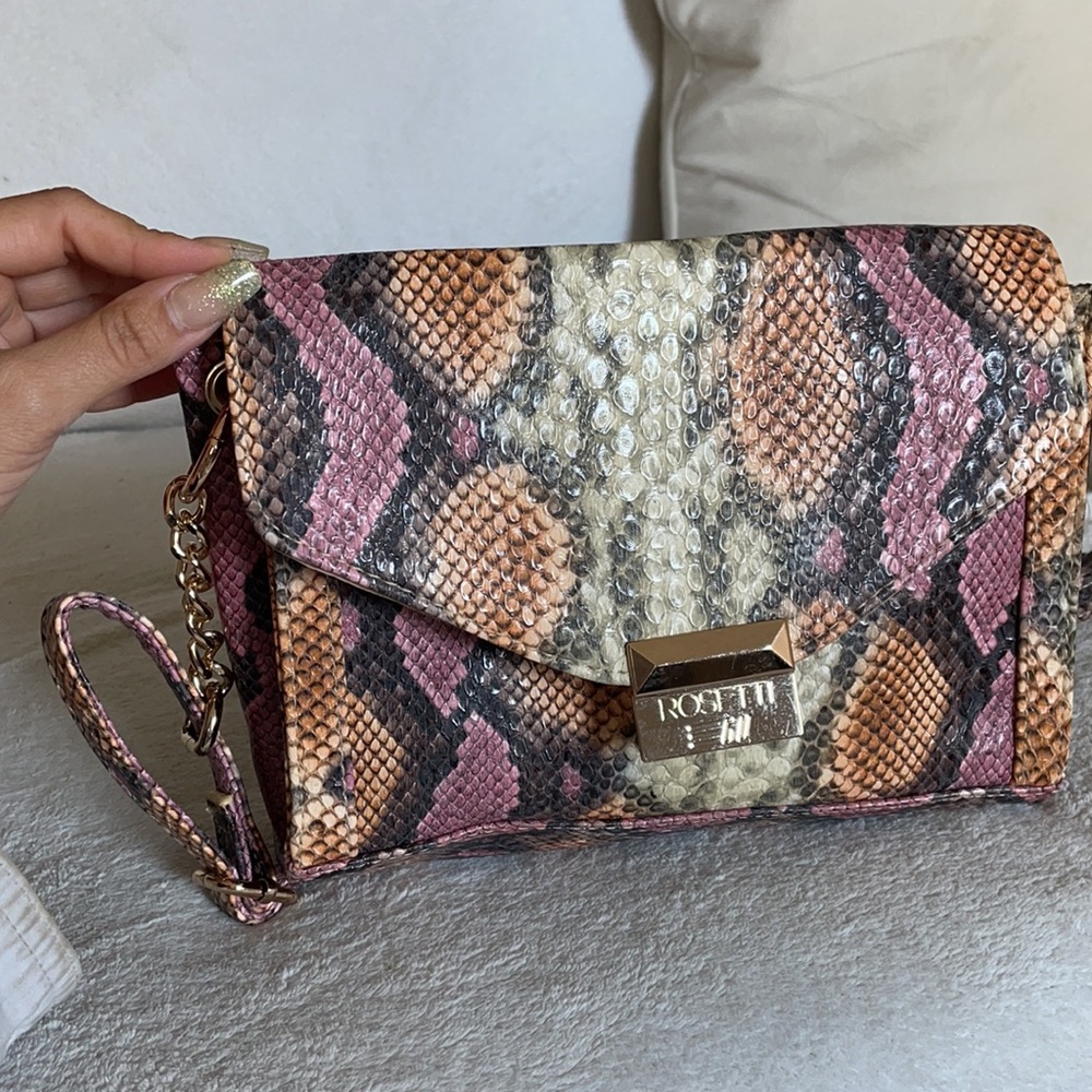 Snake print crossbody bag
